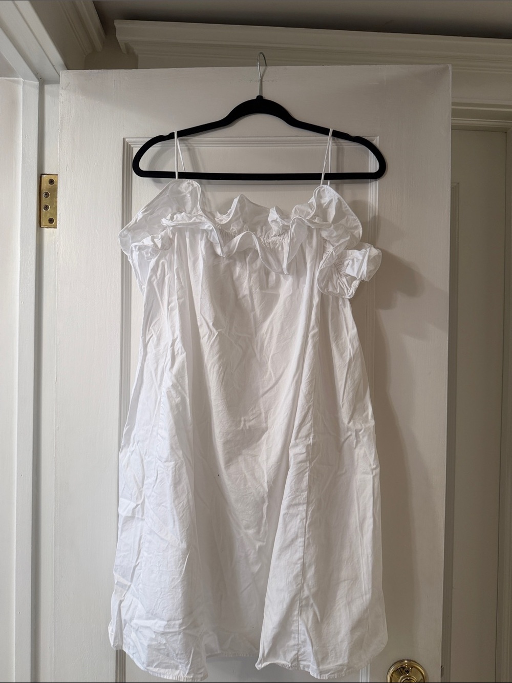 H&M White Ruffled Mini Dress